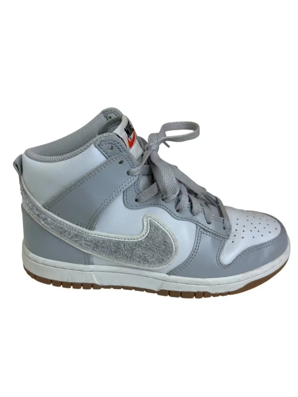 Nike Dunk High Chenille Sneakers Mens 5.5 Light Smoke Gray High Top